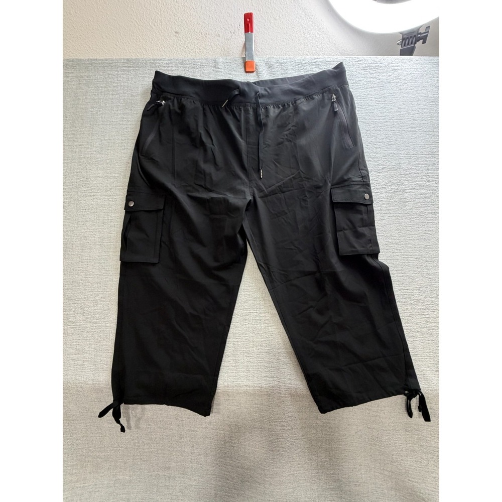 Soothfeel Cargo Pants Womens 3XL Black Drawstring Quick Dry Moisture Wicking